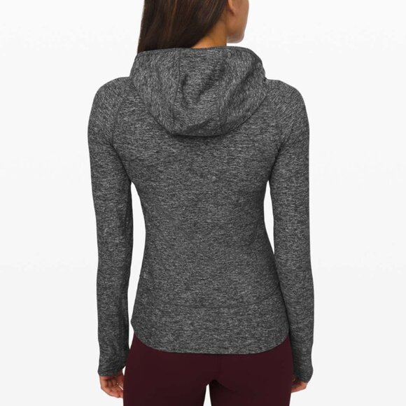 Lululemon On Repeat Rulu Hoodie Heathered Black Lightweight Soft Training - Picture 2 of 11